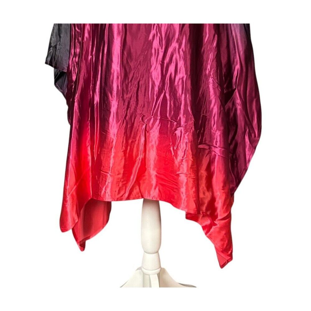 New Caroline Rose Ombre Silk Tunic Size Large Pocho Purple Quiet Luxury Artsy - Picture 7 of 14